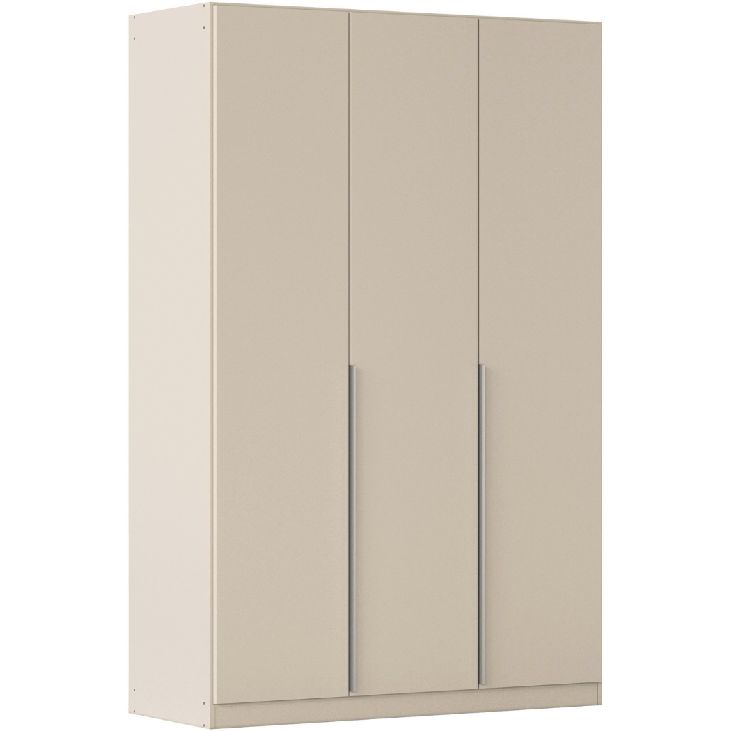 A beige 3-door wardrobe with a minimalist design, featuring three vertical doors with no visible handles and a subtle glossy finish.