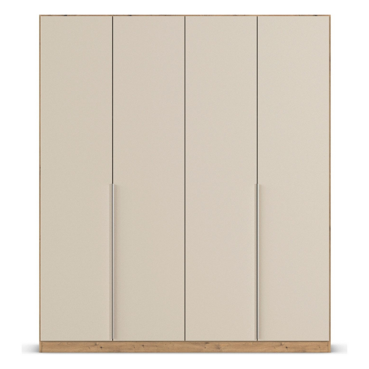 4-door wardrobe in beige and beech
