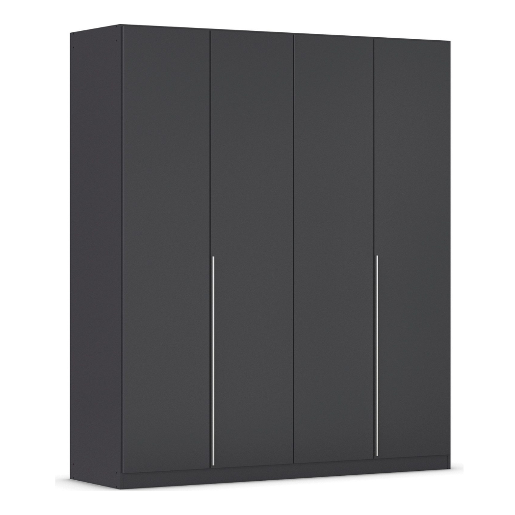 matte black 4-door wardrobe, perfect for modern homes