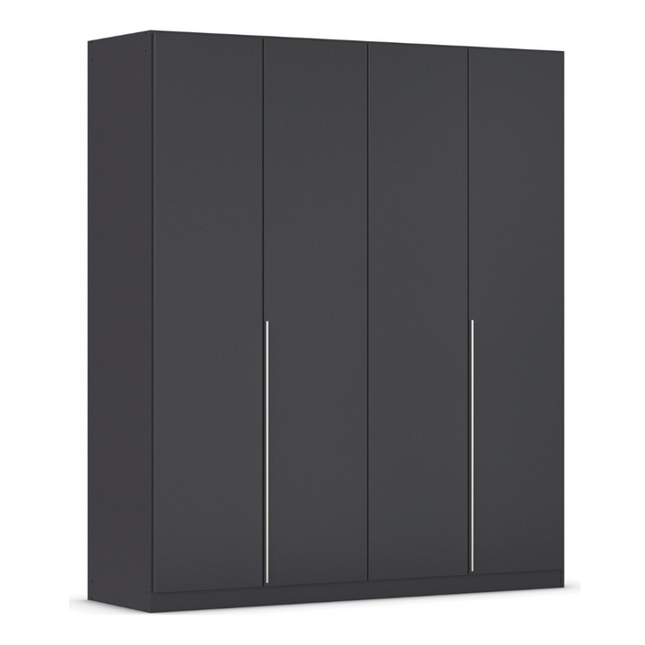 matte black 4-door wardrobe, perfect for modern homes