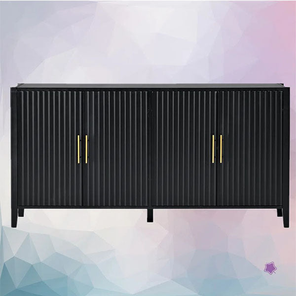 Sideboard with geometrical design on surface 