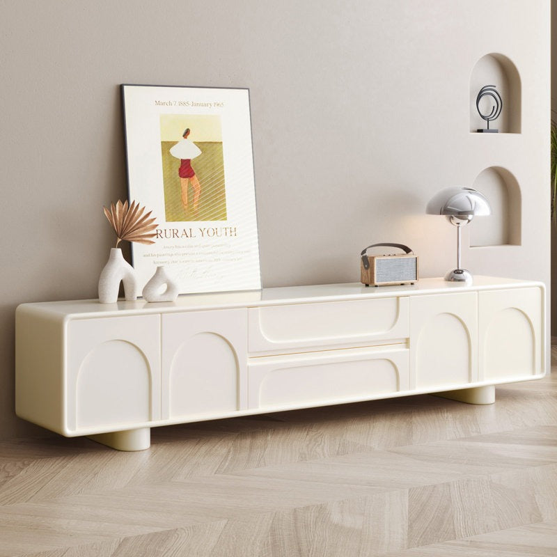 White gloss tv unit for modern living room