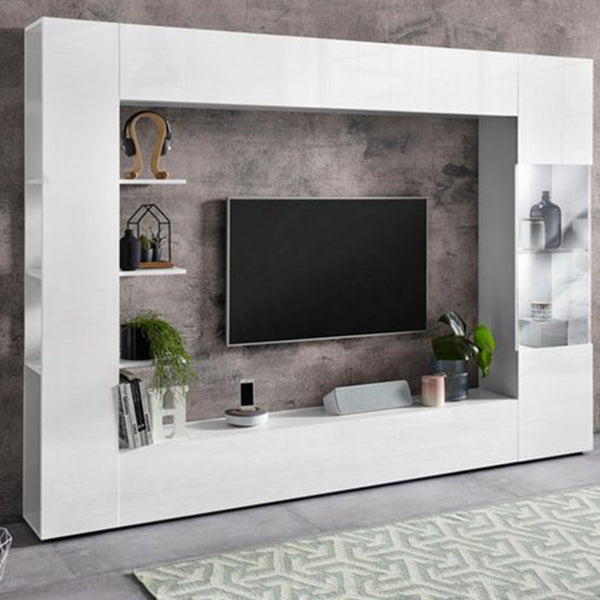 Stylish tv unit set in white finish crafted from high quality board