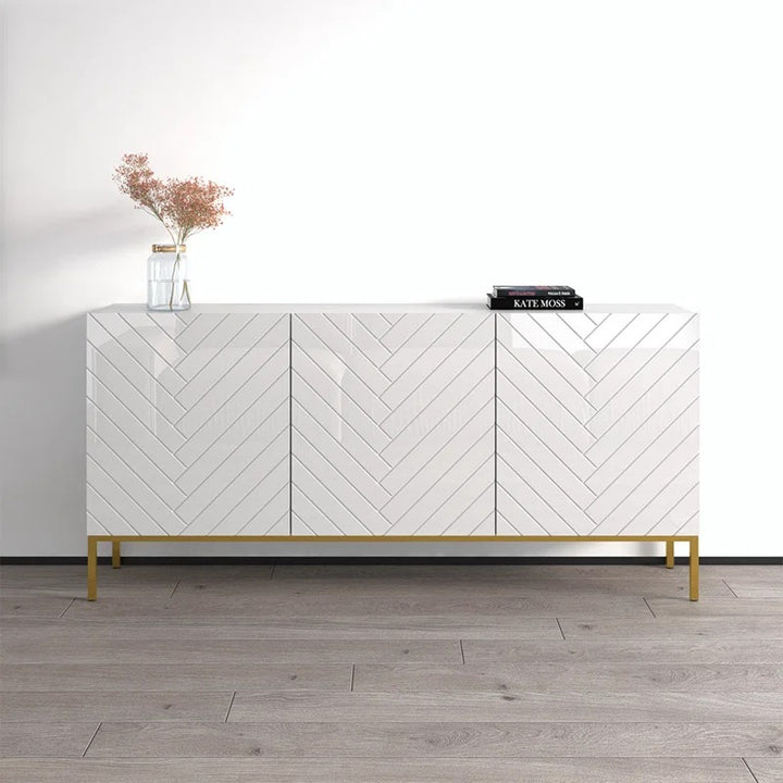 Modern white sideboard cabinet with storage for living room