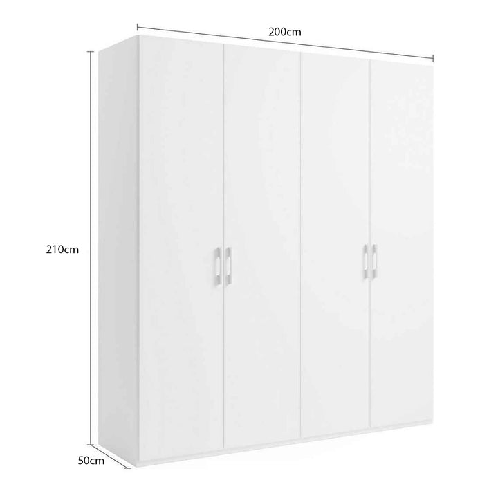 Dimension of modern 4-door wardrobe