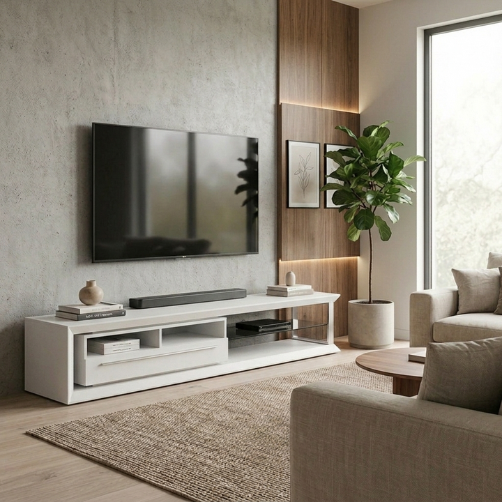 Nicolas TV Stand | Medium | White