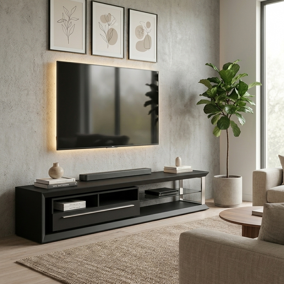 Nicolas TV Stand | Large | Black