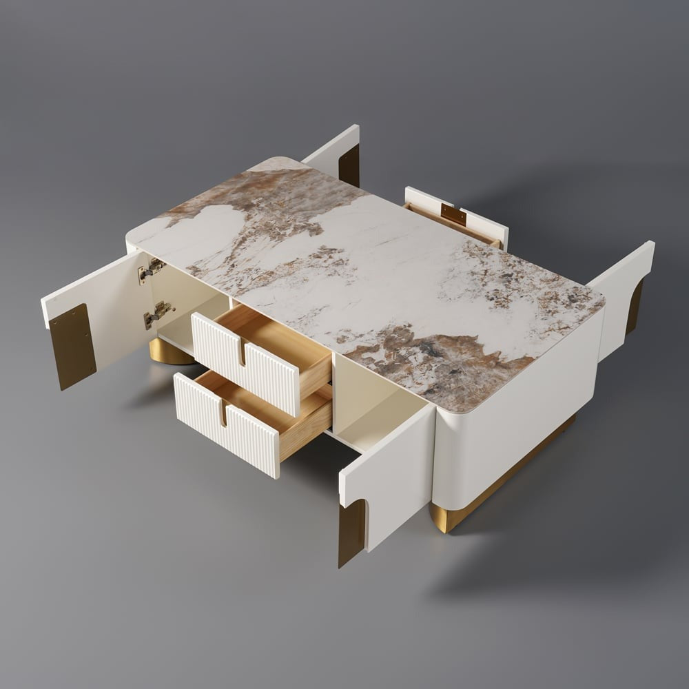 Open drawer of Vista coffee table