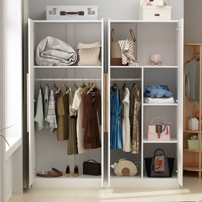  Organized compartments for folded clothes, accessories, or linens, along with 2 oval hanging rod to keep your outfits crisp and ready to wear.