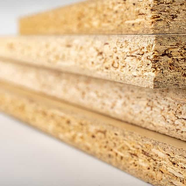 Particle board material used in modular wardrobes