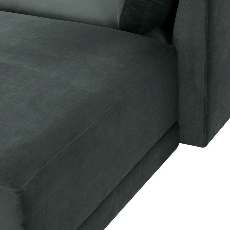 Reno L-Shape Sofa | Black | Right Facing