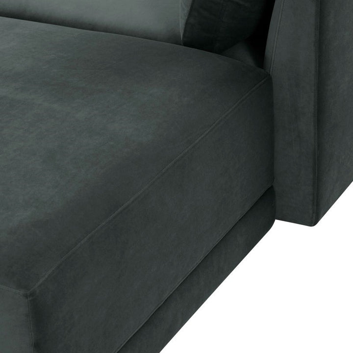 Reno L-Shape Sofa | Black | Right Facing