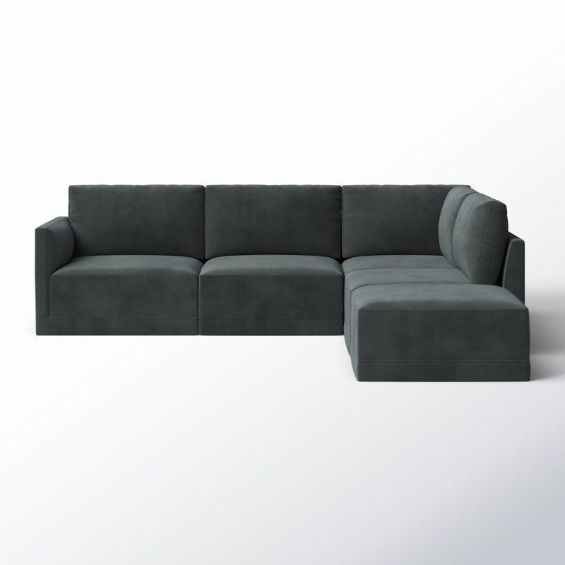 Reno L-Shape Sofa | Black | Right Facing