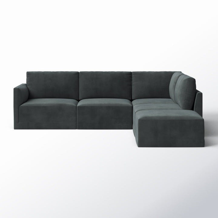 Reno L-Shape Sofa | Black | Right Facing