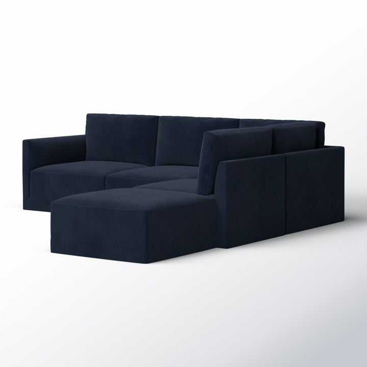 Reno L-Shape Sofa | Navy | Right Facing