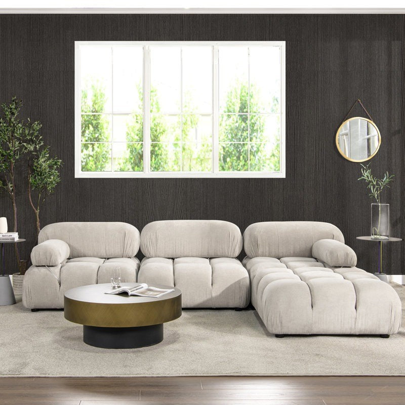 Regalia L-Shape Sofa | Grey | Right Facing