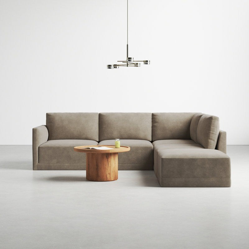 Reno L-Shape Sofa | Brown | Right Facing