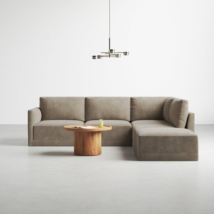 Reno L-Shape Sofa | Brown | Right Facing