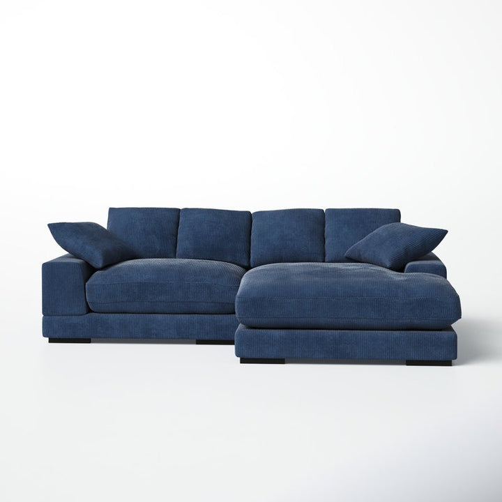 Opulence L-Shape Sofa | Blue | Right Facing