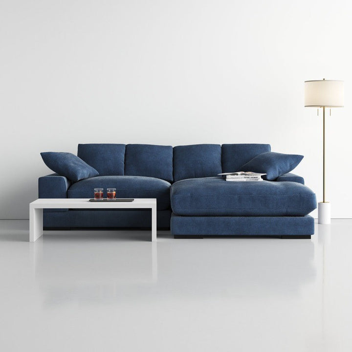 Opulence L-Shape Sofa | Blue | Right Facing