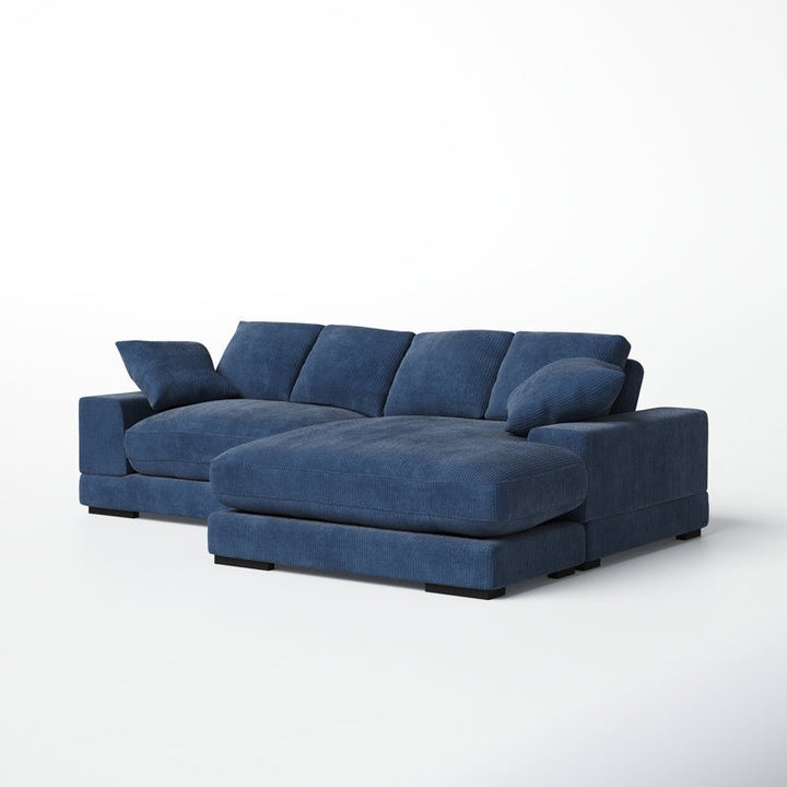 Opulence L-Shape Sofa | Blue | Right Facing