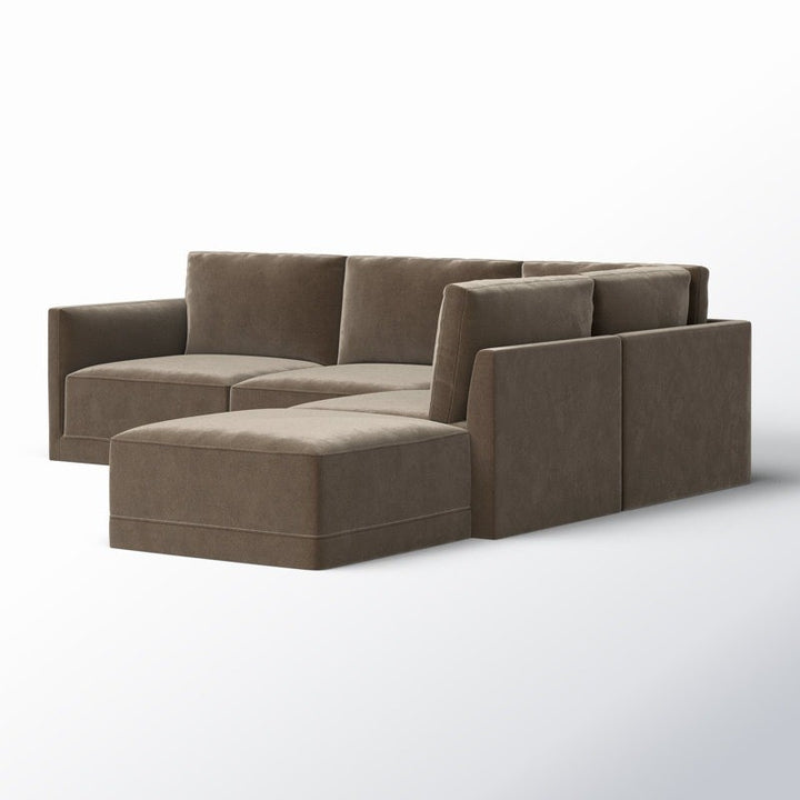 Reno L-Shape Sofa | Brown | Right Facing