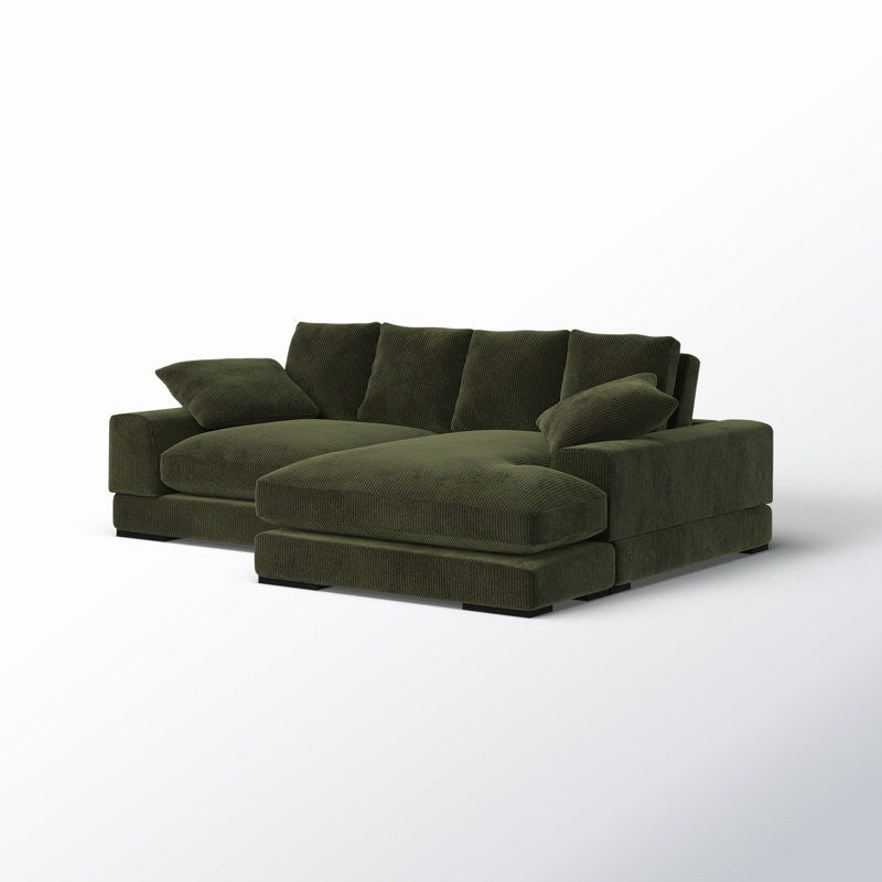 Opulence L-Shape Sofa | Green | Right Facing