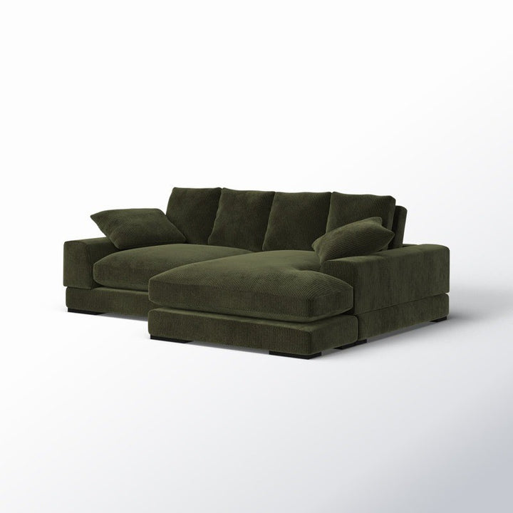 Opulence L-Shape Sofa | Green | Right Facing