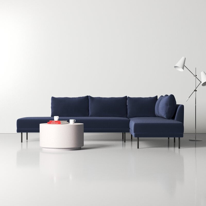 Aura L-Shape Sofa | Navy | Right Facing