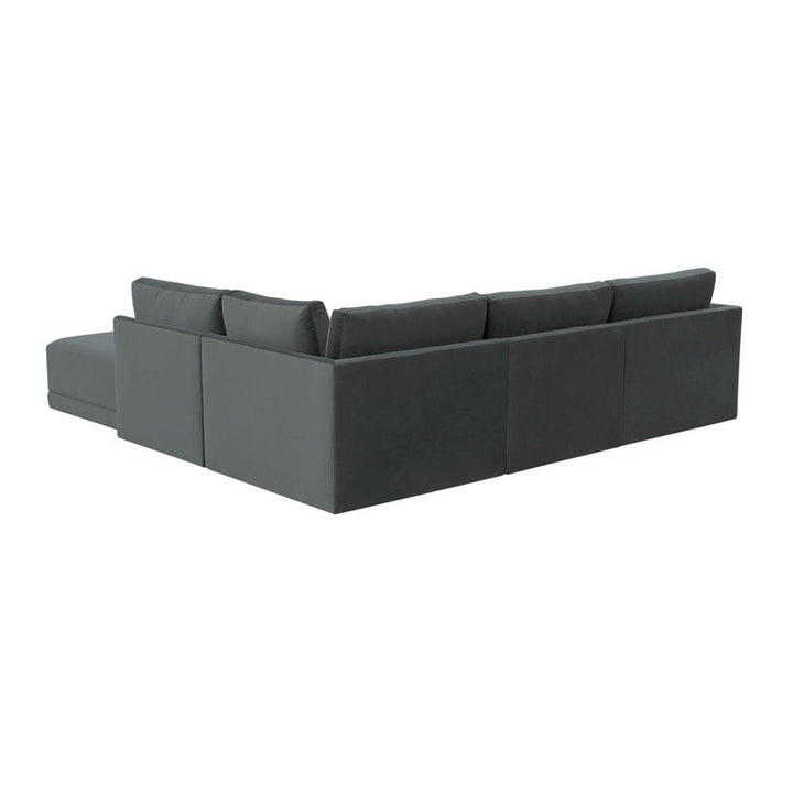 Reno L-Shape Sofa | Black | Right Facing