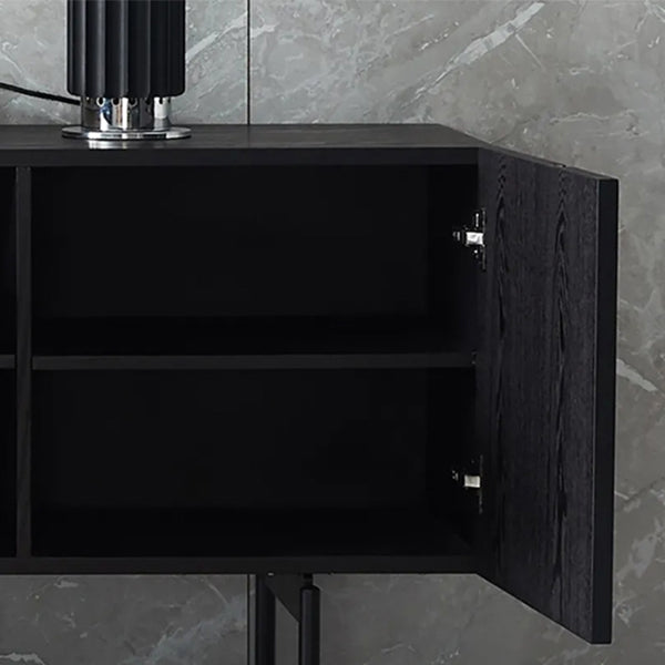adjustable hinges of black sideboard cabinet 