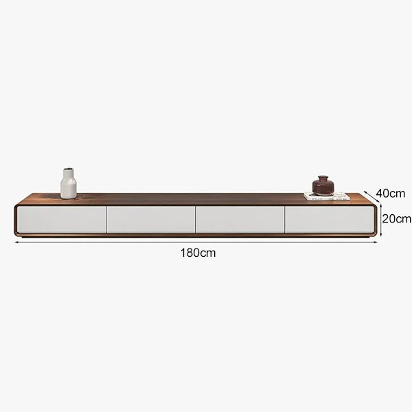 Korbe Tv Stand | Small |Walnut & White