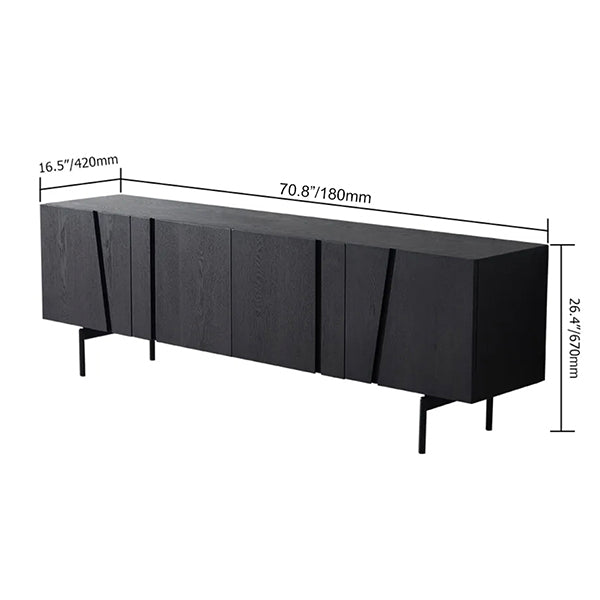 Rubber Sideboard & Cabinet | Small | Black