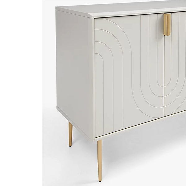 White sideboard cabinet crafted from mdf board