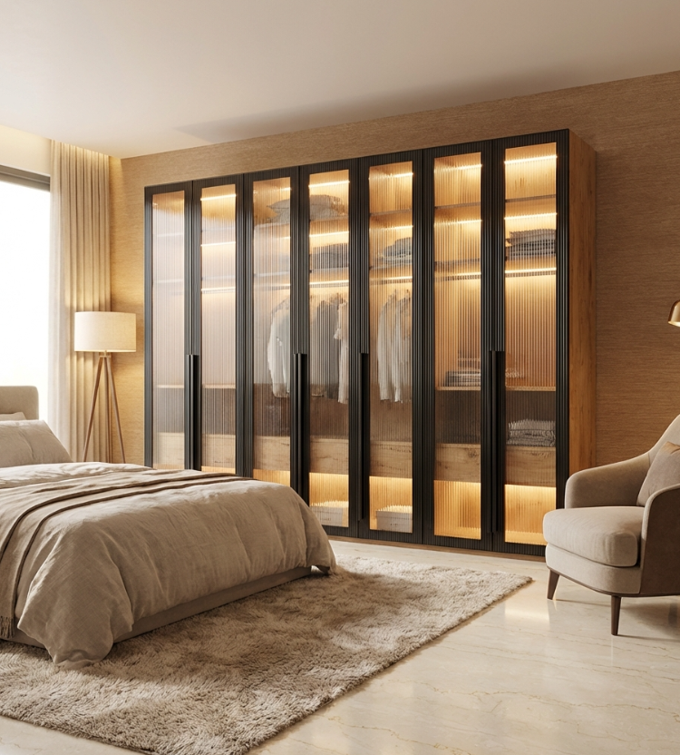 Custom-built wardrobe design optimized for limited bedroom space