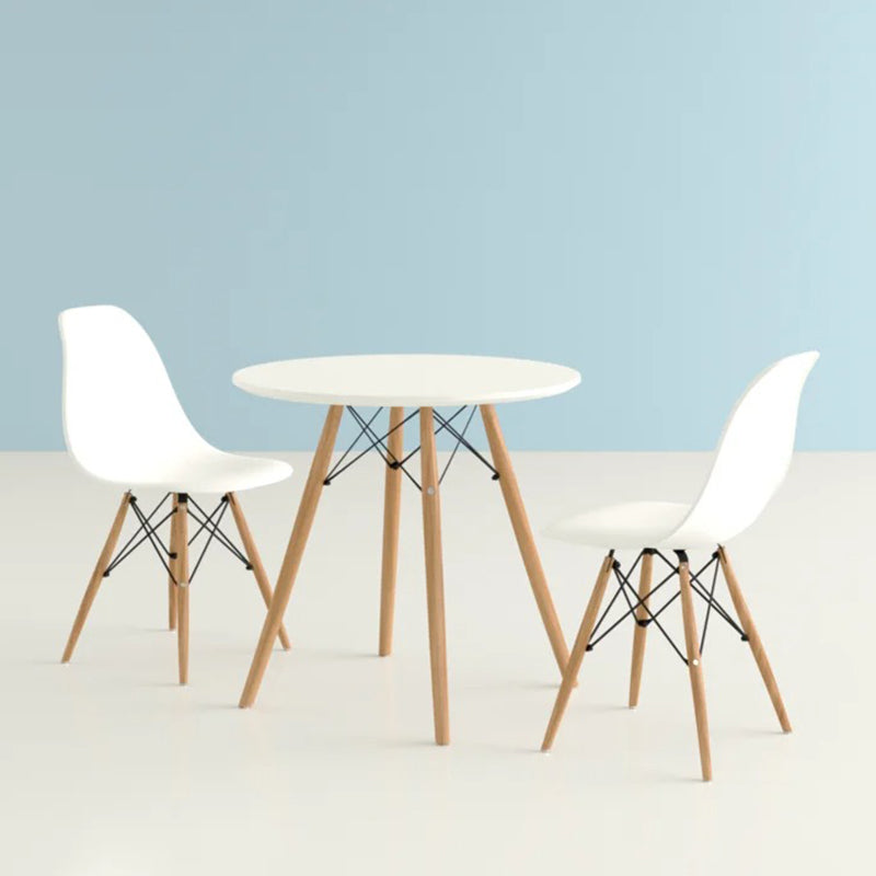 stylish round dining table with 2 chairs