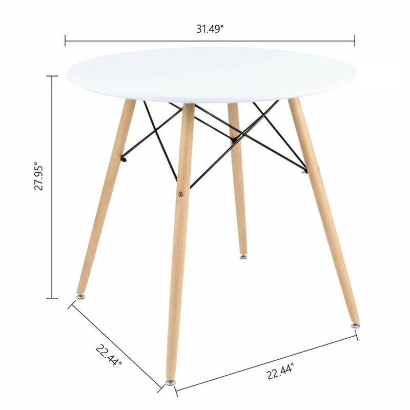 dimension of stylish two-tone 4-seater dining table set
