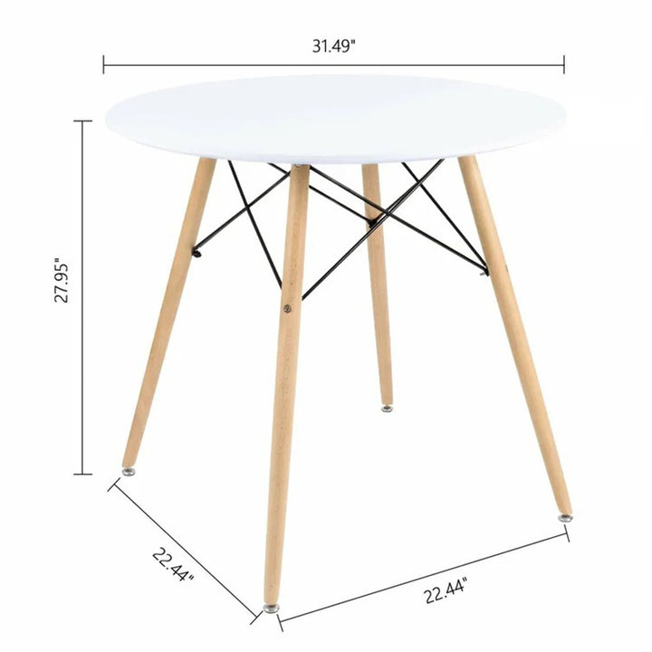 dimension of stylish two-tone 4-seater dining table set