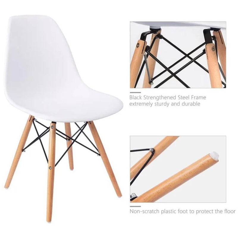 stylish dining chair with black strengthened steel frame