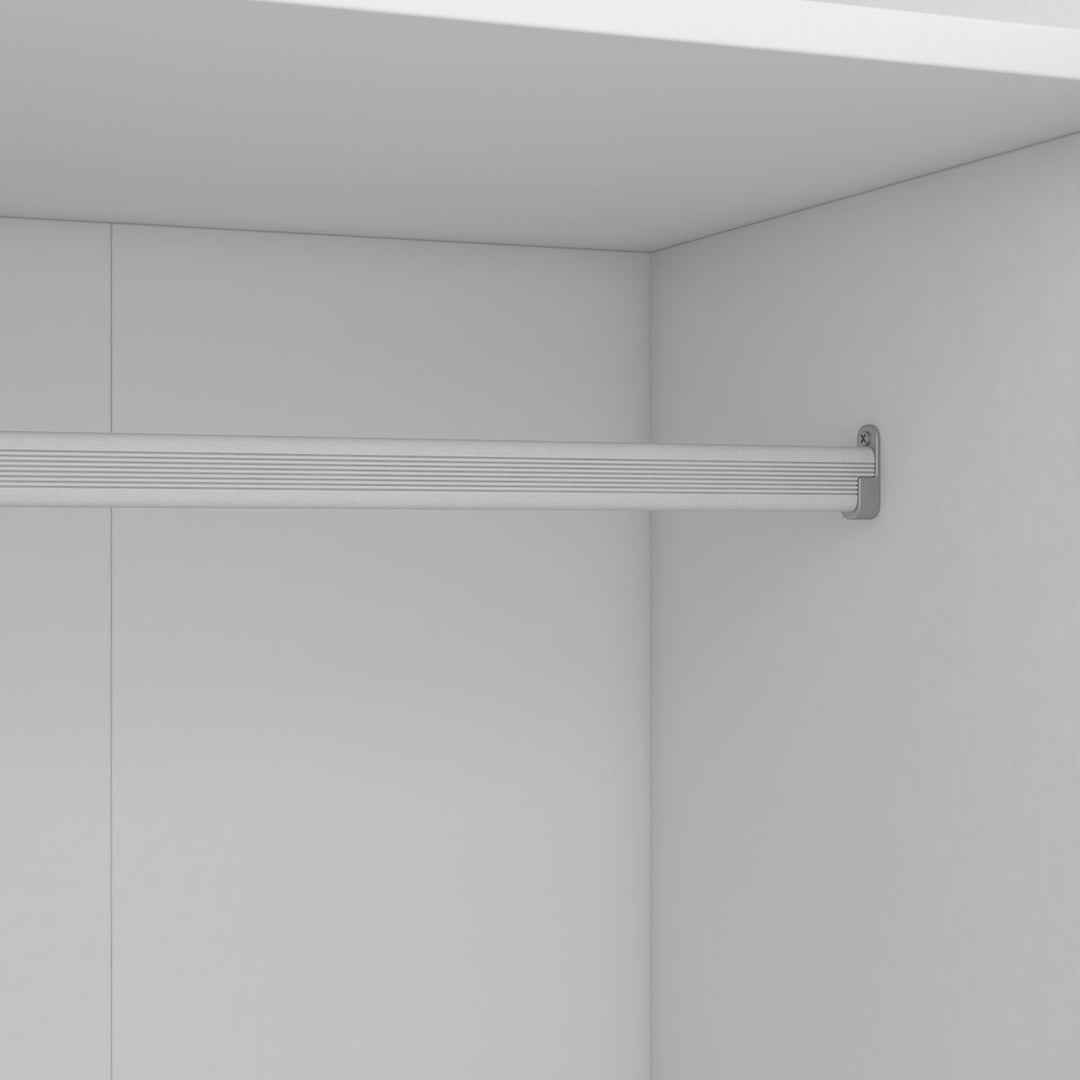 Sturdy hanging rod inside Yuna 3 door wardrobe design