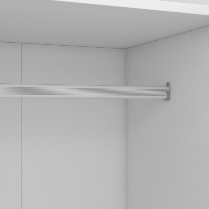 Sturdy hanging rod inside Yuna 3 door wardrobe design