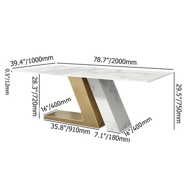 Zee Stone 8 Seater Dining Table Set