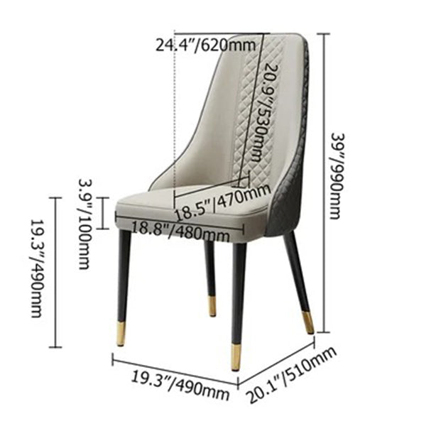 Comfortable chair with measurements displayed on a white background