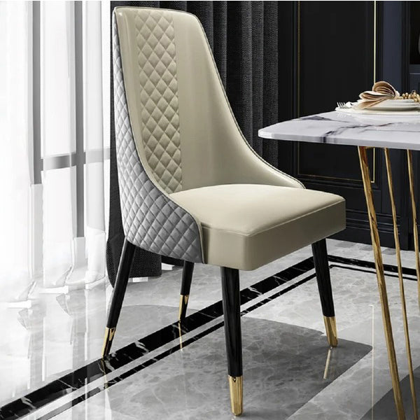 Modern chair offering plush comfort and sturdy metallic legs for long-lasting support.