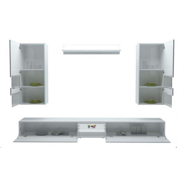 modern white tv unit set