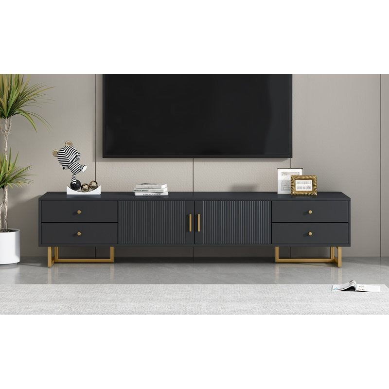 stylish black tv unit