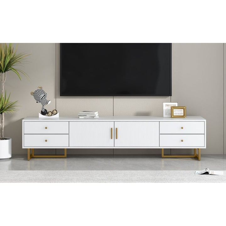 luxury white tv stand perfect for clean and minimalist room