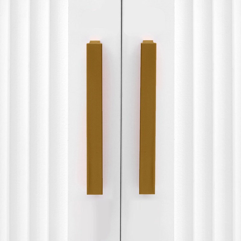 golden handles of white unit