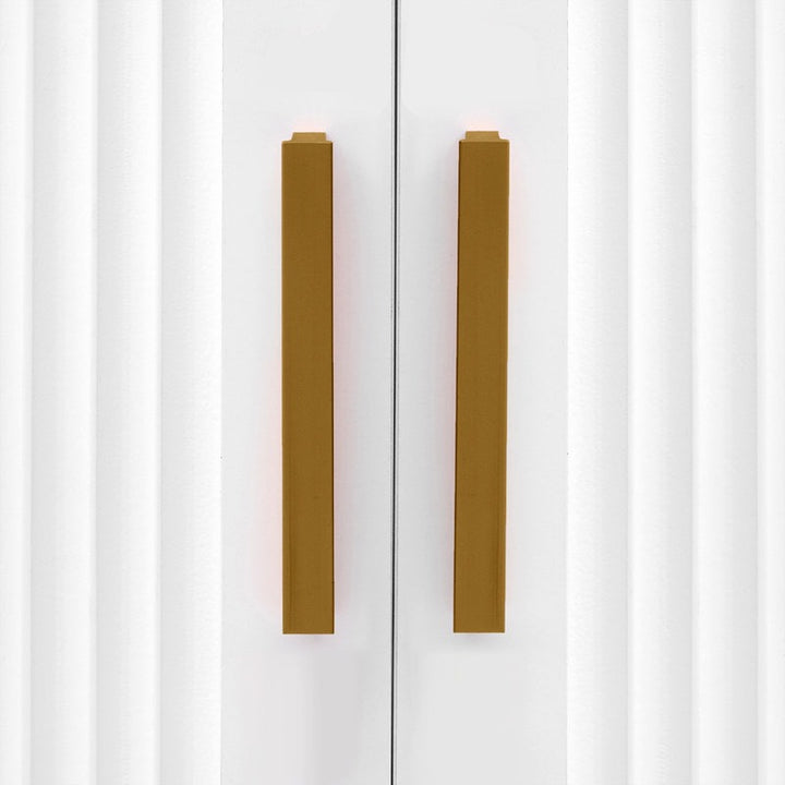 golden handles of white unit