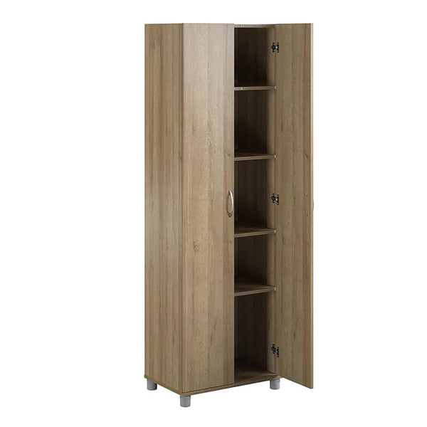 modern 2-door wardrobe in beige on a white background